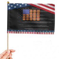 Hot Dog American Flag Patriotic Handheld Flag Funny 4th Of July Summer BBQ