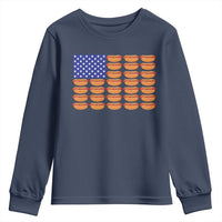 Hot Dog American Flag Youth Sweatshirt Funny 4th Of July Patriotic Summer BBQ - Wonder Print Shop