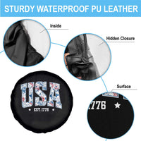 Floral USA Spare Tire Cover Est 1776 Patriotic American Girl 4th of July - Wonder Print Shop