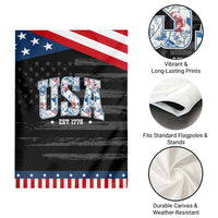 Floral USA Garden Flag Est 1776 Patriotic American Girl 4th of July