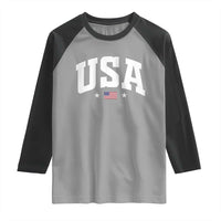 USA Raglan Shirt American Flag Patriotic 4th of July - Wonder Print Shop