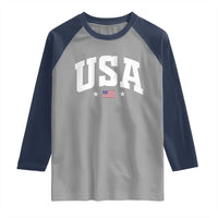 USA Raglan Shirt American Flag Patriotic 4th of July - Wonder Print Shop