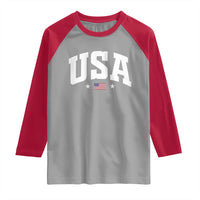 USA Raglan Shirt American Flag Patriotic 4th of July - Wonder Print Shop