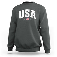USA Sweatshirt American Flag Patriotic 4th of July - Wonder Print Shop