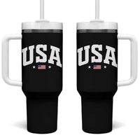 USA Tumbler With Handle American Flag Patriotic 4th of July - Wonder Print Shop