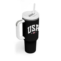 USA Tumbler With Handle American Flag Patriotic 4th of July - Wonder Print Shop