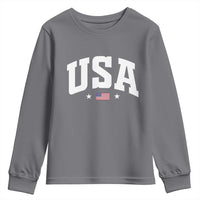 USA Youth Sweatshirt American Flag Patriotic 4th of July - Wonder Print Shop