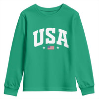 USA Youth Sweatshirt American Flag Patriotic 4th of July - Wonder Print Shop