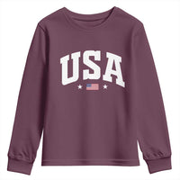 USA Youth Sweatshirt American Flag Patriotic 4th of July - Wonder Print Shop