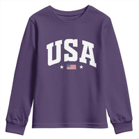 USA Youth Sweatshirt American Flag Patriotic 4th of July - Wonder Print Shop