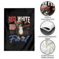 Funny Raccoon July 4th Garden Flag Red White and Feral Patriotic Trash Panda - Wonder Print Shop