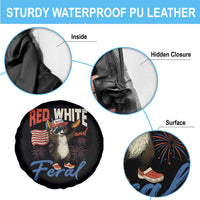 Funny Raccoon July 4th Spare Tire Cover Red White and Feral Patriotic Trash Panda - Wonder Print Shop