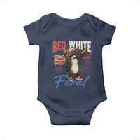 Funny Raccoon July 4th Baby Onesie Red White and Feral Patriotic Trash Panda - Wonder Print Shop