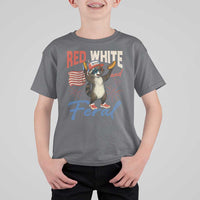 Funny Raccoon July 4th T Shirt For Kid Red White and Feral Patriotic Trash Panda - Wonder Print Shop