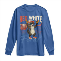 Funny Raccoon July 4th Long Sleeve Shirt Red White and Feral Patriotic Trash Panda - Wonder Print Shop