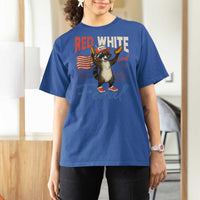 Funny Raccoon July 4th T Shirt For Women Red White and Feral Patriotic Trash Panda - Wonder Print Shop