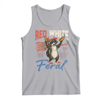 Funny Raccoon July 4th Tank Top Red White and Feral Patriotic Trash Panda - Wonder Print Shop