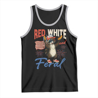 Funny Raccoon July 4th Tank Top Red White and Feral Patriotic Trash Panda - Wonder Print Shop