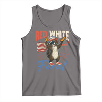 Funny Raccoon July 4th Tank Top Red White and Feral Patriotic Trash Panda - Wonder Print Shop