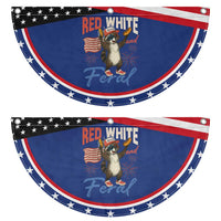 Funny Raccoon July 4th Patriotic Fan Flag Red White and Feral Trash Panda