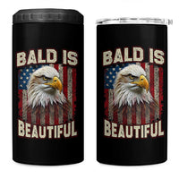 American Flag Bald Eagle 4 in 1 Can Cooler Tumbler Bald Is Beautiful Retro 4th of July Independence Day - Wonder Print Shop