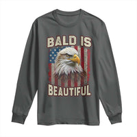 American Flag Bald Eagle Long Sleeve Shirt Bald Is Beautiful Retro 4th of July Independence Day - Wonder Print Shop