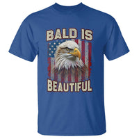 American Flag Bald Eagle T Shirt Bald Is Beautiful Retro 4th of July Independence Day - Wonder Print Shop