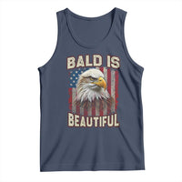 American Flag Bald Eagle Tank Top Bald Is Beautiful Retro 4th of July Independence Day - Wonder Print Shop