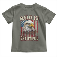 American Flag Bald Eagle Toddler T Shirt Bald Is Beautiful Retro 4th of July Independence Day - Wonder Print Shop