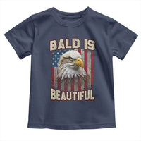 American Flag Bald Eagle Toddler T Shirt Bald Is Beautiful Retro 4th of July Independence Day - Wonder Print Shop