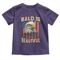 American Flag Bald Eagle Toddler T Shirt Bald Is Beautiful Retro 4th of July Independence Day - Wonder Print Shop