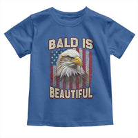 American Flag Bald Eagle Toddler T Shirt Bald Is Beautiful Retro 4th of July Independence Day - Wonder Print Shop