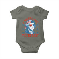 Funny 4th Of July Baby Onesie George Washington Stay Strapped Or Get Clapped - Wonder Print Shop