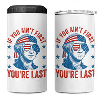 Funny 4th Of July 4 in 1 Can Cooler Tumbler George Washington Stay Strapped Or Get Clapped - Wonder Print Shop