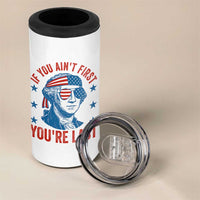 Funny 4th Of July 4 in 1 Can Cooler Tumbler George Washington Stay Strapped Or Get Clapped - Wonder Print Shop