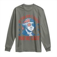 Funny 4th Of July Long Sleeve Shirt George Washington Stay Strapped Or Get Clapped - Wonder Print Shop