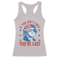 Funny 4th Of July Racerback Tank Top George Washington Stay Strapped Or Get Clapped - Wonder Print Shop
