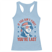 Funny 4th Of July Racerback Tank Top George Washington Stay Strapped Or Get Clapped - Wonder Print Shop
