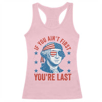 Funny 4th Of July Racerback Tank Top George Washington Stay Strapped Or Get Clapped - Wonder Print Shop