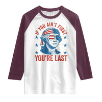 Funny 4th Of July Raglan Shirt George Washington Stay Strapped Or Get Clapped - Wonder Print Shop