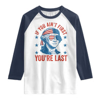 Funny 4th Of July Raglan Shirt George Washington Stay Strapped Or Get Clapped - Wonder Print Shop