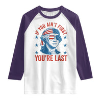 Funny 4th Of July Raglan Shirt George Washington Stay Strapped Or Get Clapped - Wonder Print Shop