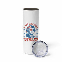 Funny 4th Of July Skinny Tumbler George Washington Stay Strapped Or Get Clapped - Wonder Print Shop