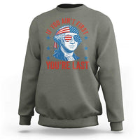 Funny 4th Of July Sweatshirt George Washington Stay Strapped Or Get Clapped - Wonder Print Shop