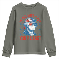 Funny 4th Of July Youth Sweatshirt George Washington Stay Strapped Or Get Clapped - Wonder Print Shop