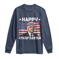 Joe Biden Happy Easter For Funny 4th Of July Long Sleeve Shirt USA American Flag - Wonder Print Shop