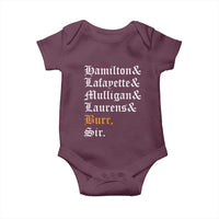 Hamilton Laurens Lafayette Mulligan Burr, Sir Baby Onesie - Wonder Print Shop