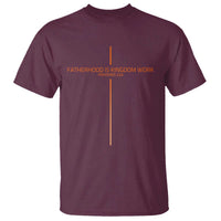 Fatherhood Is Kingdom Work T Shirt Vintage Christian Dad Cross