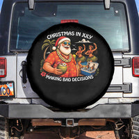 Funny Christmas in July Making Bad Decisions Spare Tire Cover Tropical Santa Hawaiian Summer Holiday Party