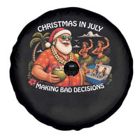Funny Christmas in July Making Bad Decisions Spare Tire Cover Tropical Santa Hawaiian Summer Holiday Party